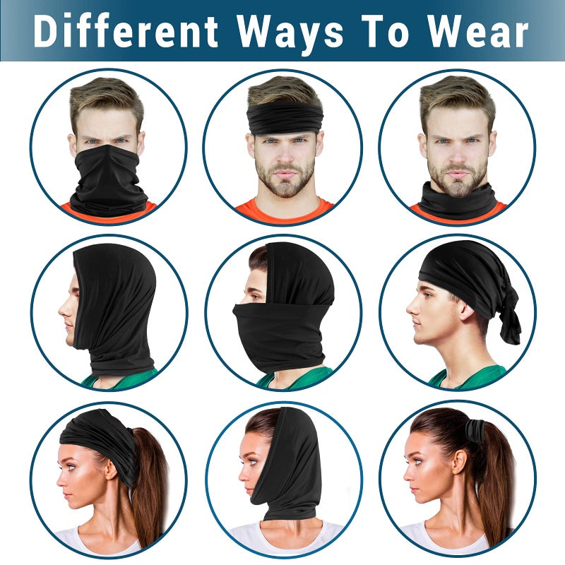 Dapaser 8 Pack Neck Gaiter Balaclava Gator Face Mask UV Protection Breathable Face Bandanas Neck Cover for Men Women - Image 5